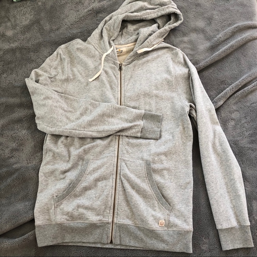 Marine Layer Men’s Grey Zip Hoodie Terry Cloth